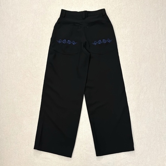 Vintage R2 Player Pants with Blue Embroidered Tribal Graphics - Picture 1 of 14